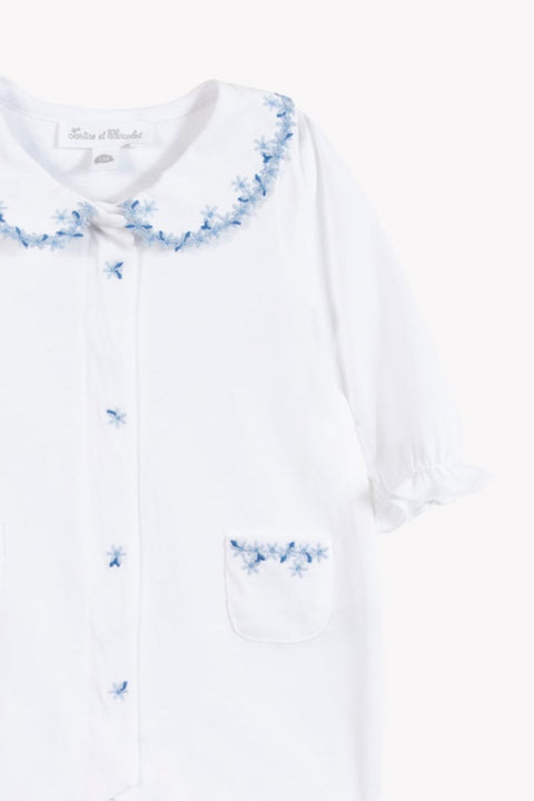 Pijama - Blanco algodon Bordado - Image principale