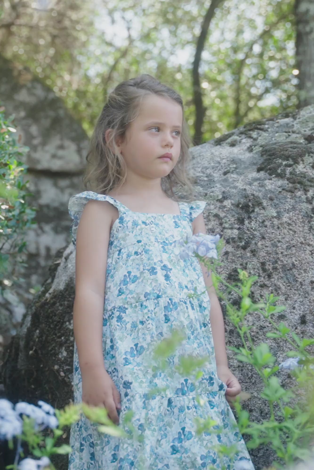 Jurk Blauw stof Liberty Dochter Tartine et Chocolat