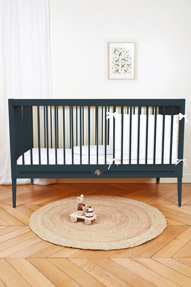 Lit Gustavienne + Matelas - Bleu profond - Image principale