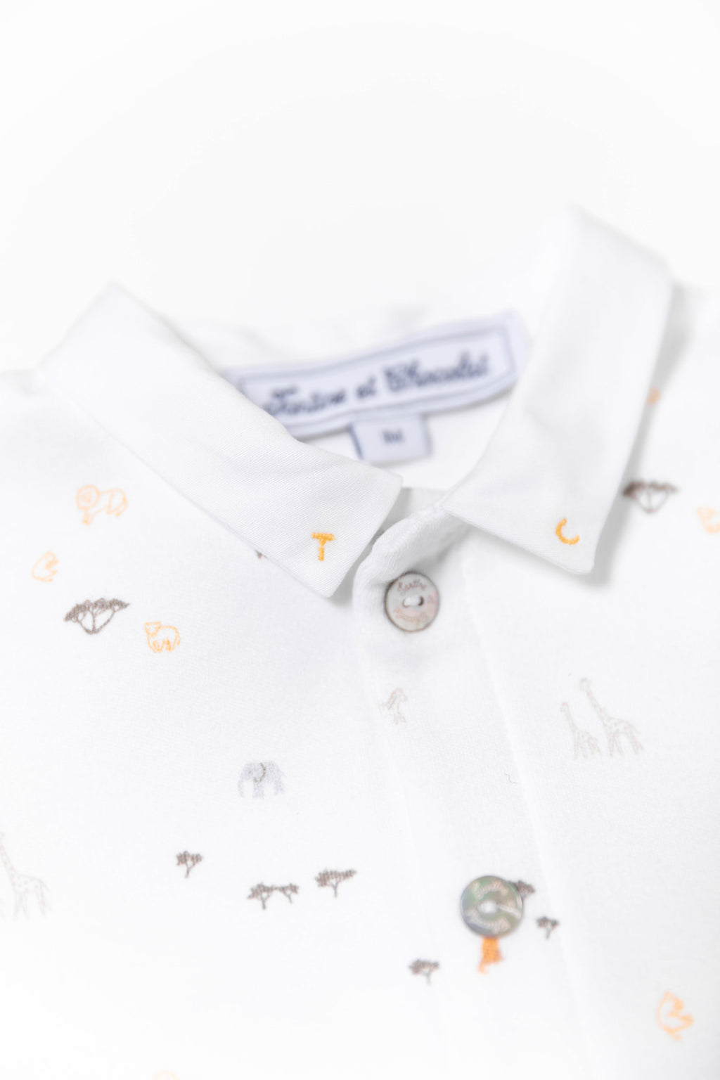 Pyjama - Blanc interlock imprimé savane