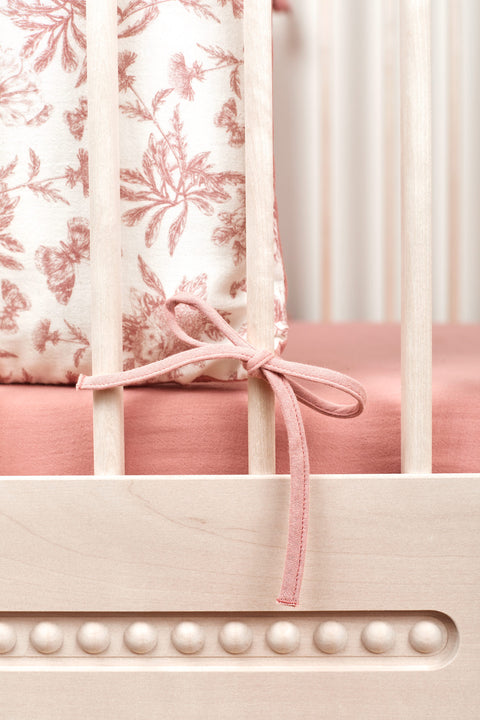 Tour de lit - Imprimé inspiration Toile de Jouy rose - Image principale
