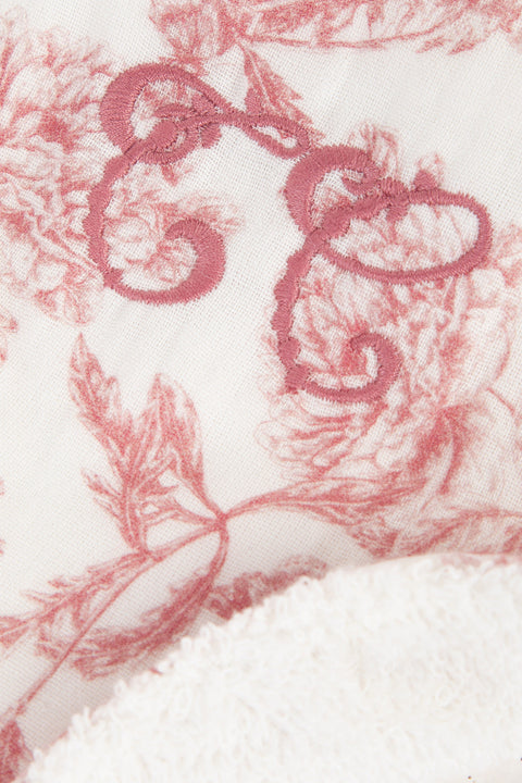 Bavoir - Imprimé inspiration Toile de Jouy rose T1 - Image principale