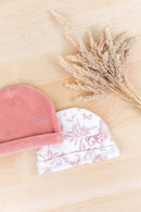 Bonnet - Gedruktinspiratie Toile de Jouy GedruktRoze