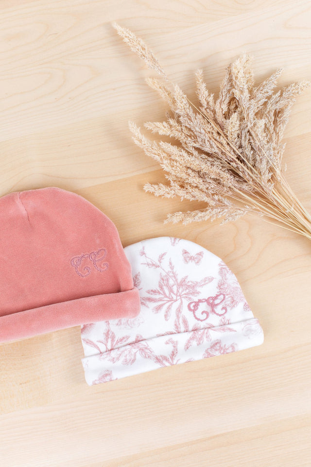 Bonnet - Imprimé inspiration Toile de Jouy imprimé rose - Image principale