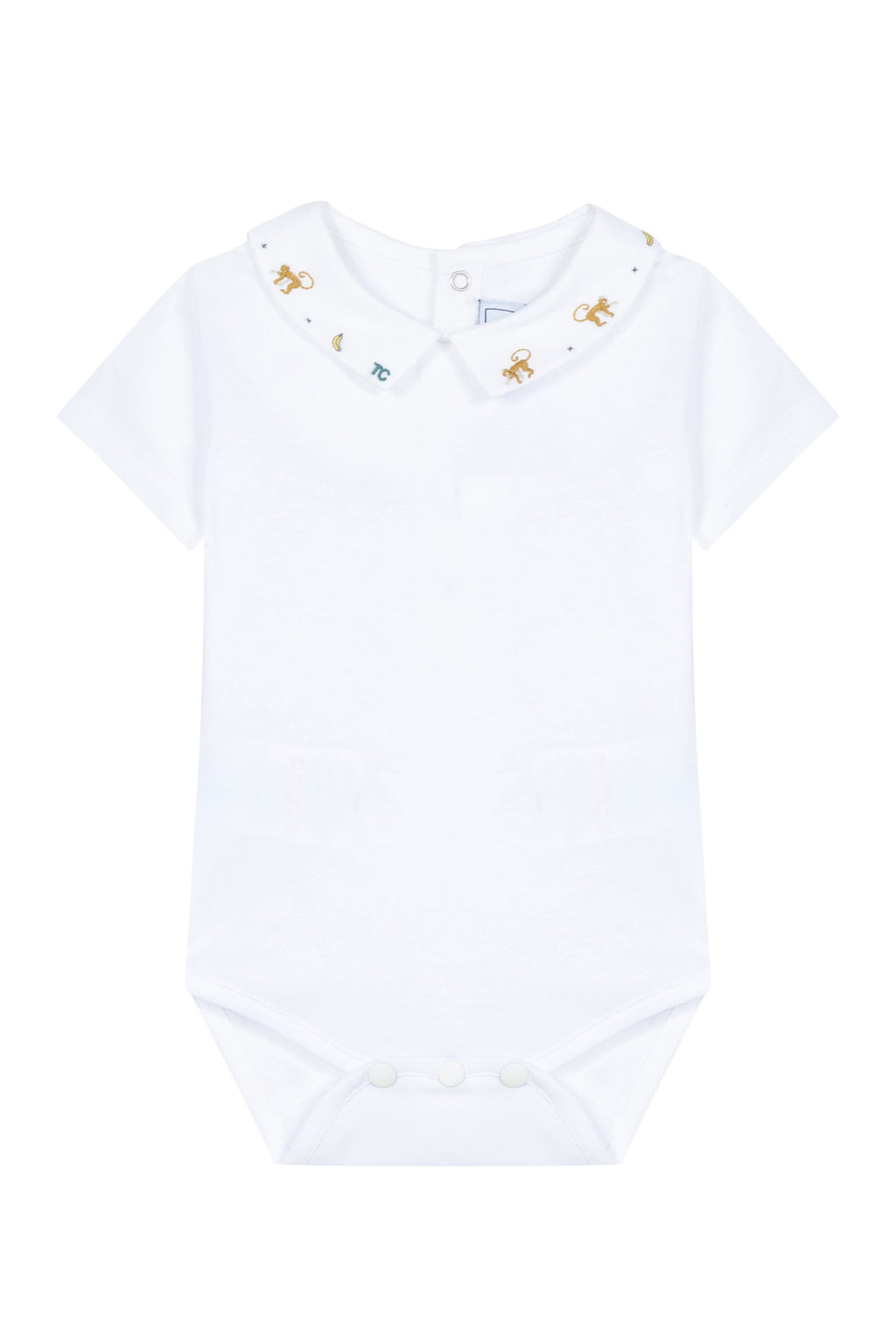 Body - Jersey blanc broderies fantaisies