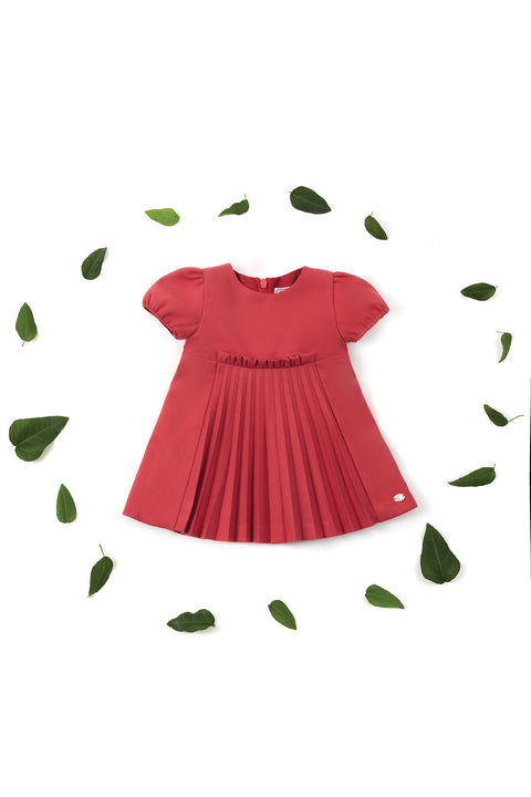 Robe - Framboise flanelle plissée - Image principale