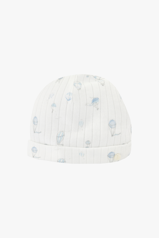 Beanie - Ecru cotton Print hot air balloons - Image principale