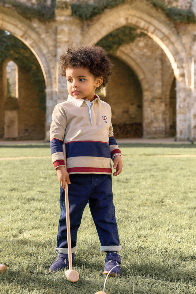 Polo Shirt - Sand Pointed collar crest Embroidered - Image principale