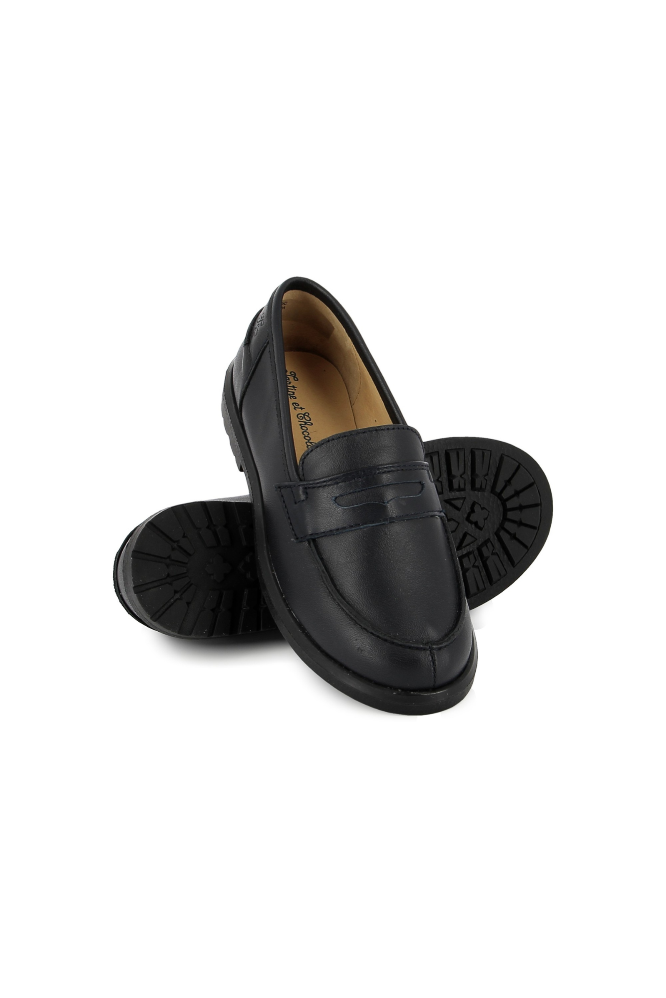 Mocasín - Piel lisa azul marino