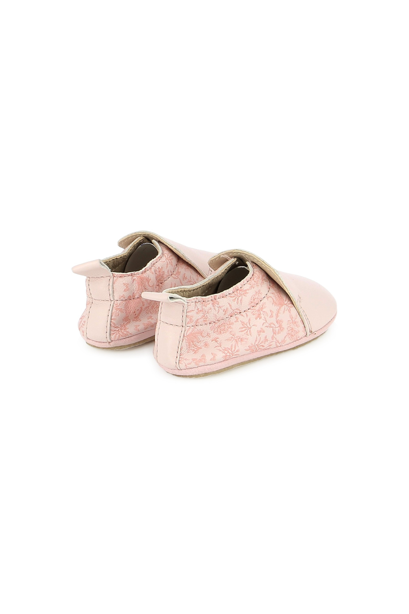 Zapatilla - Cuero Rosa Estampado inspiración Toile de Jouy