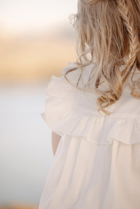 Robe - Ecru col claudine - Image principale