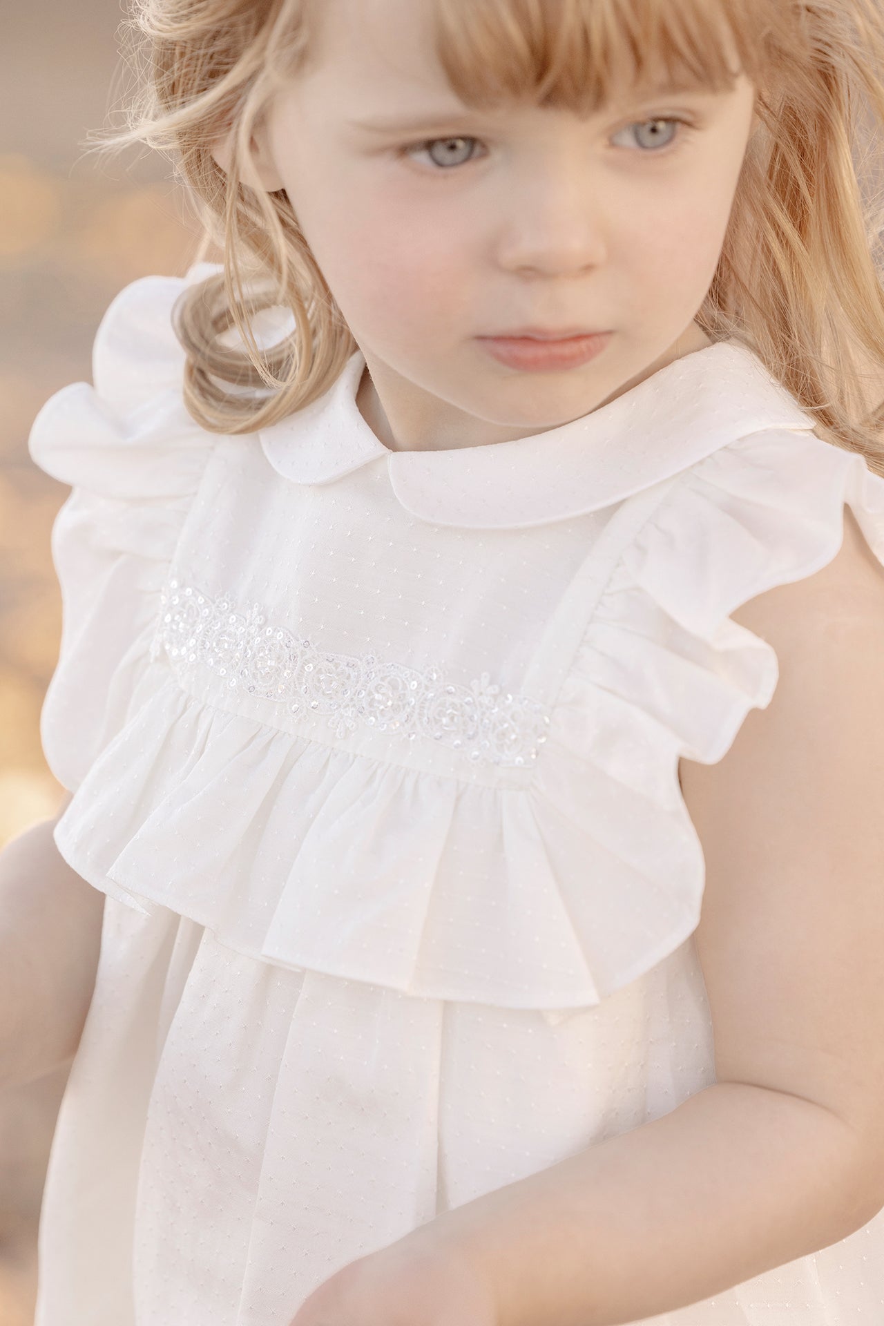 Robe - Ecru col claudine