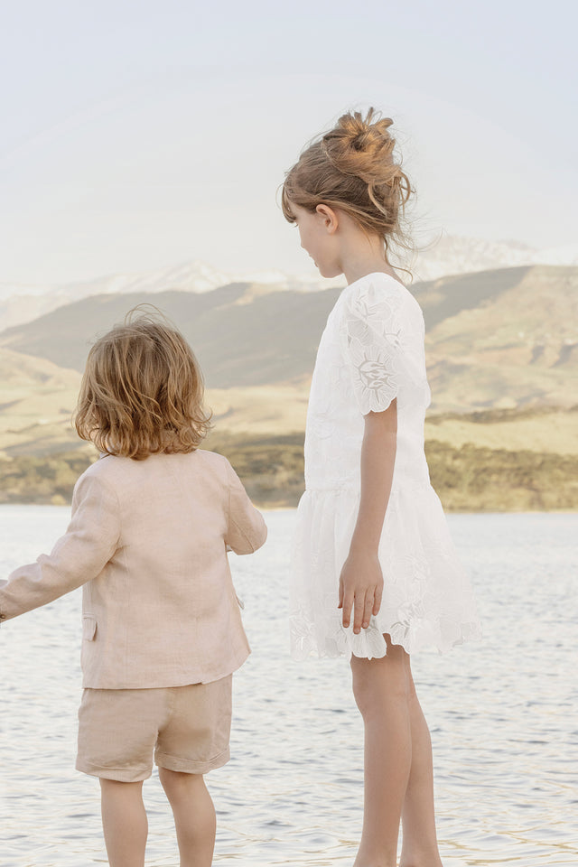 Robe - Blanc cérémonie floral - Image principale