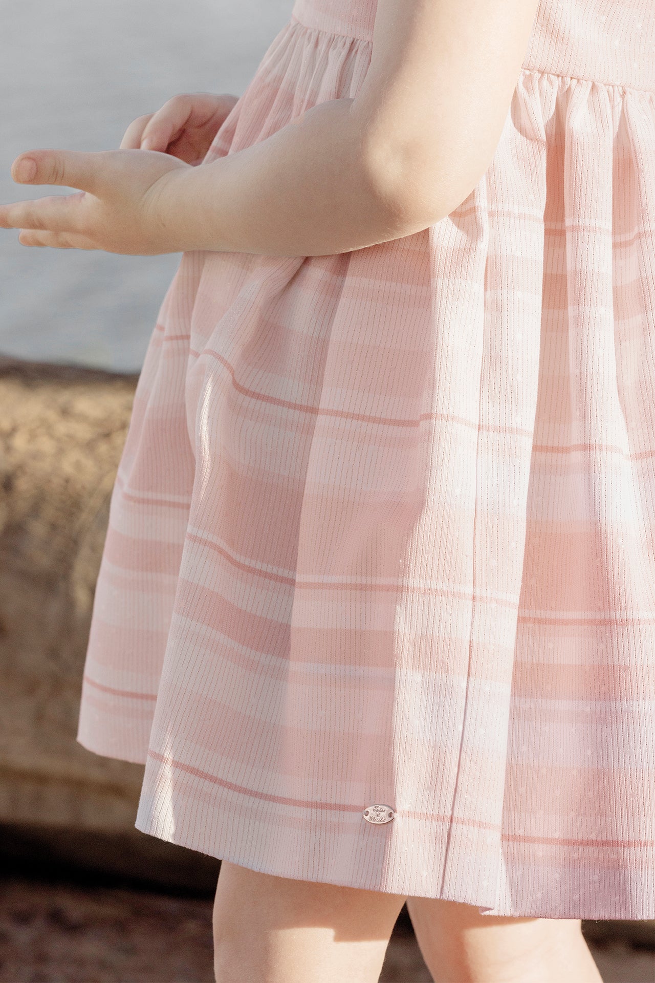 Robe - Rose pâle jacquard