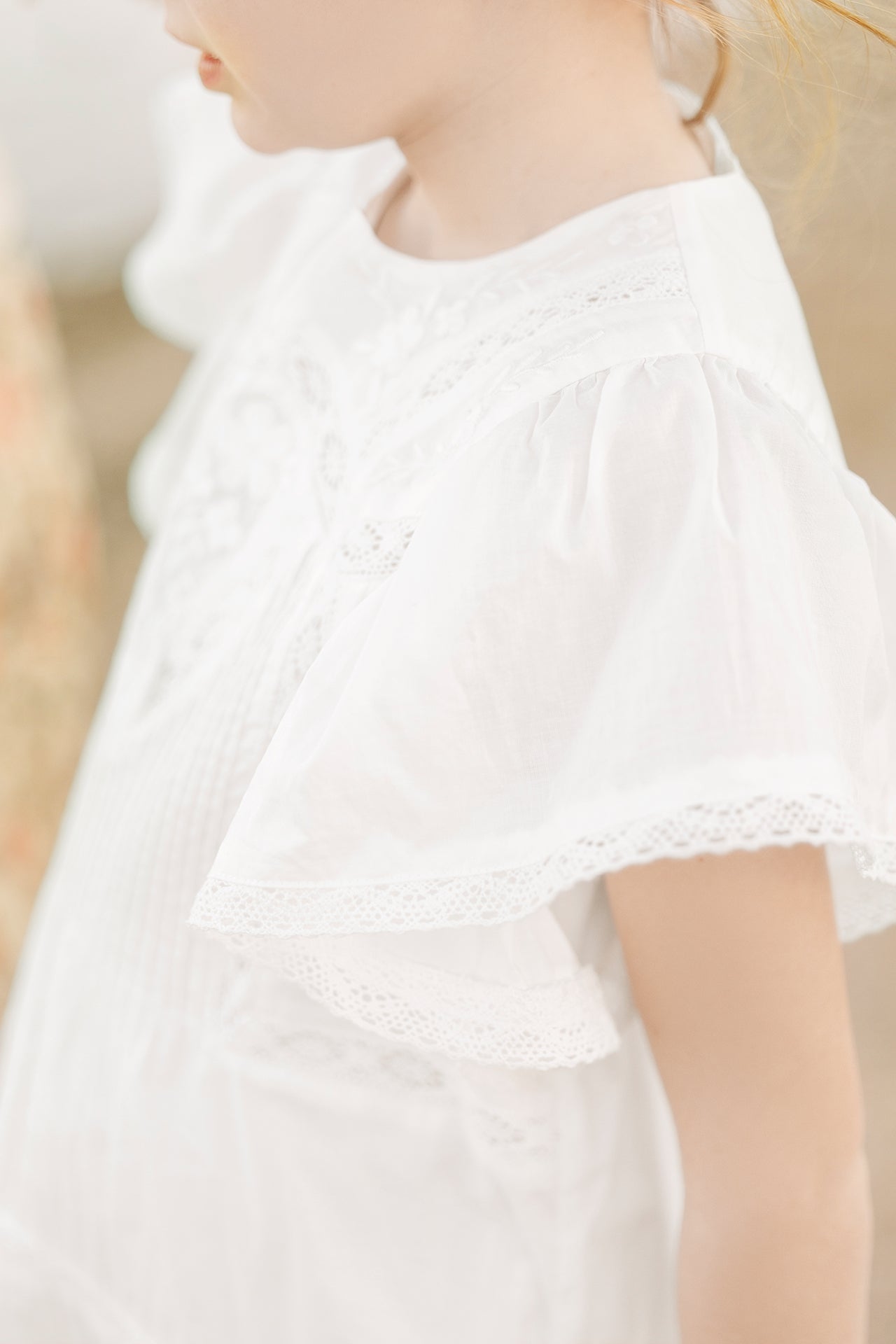 Robe - Blanc coton dentelle