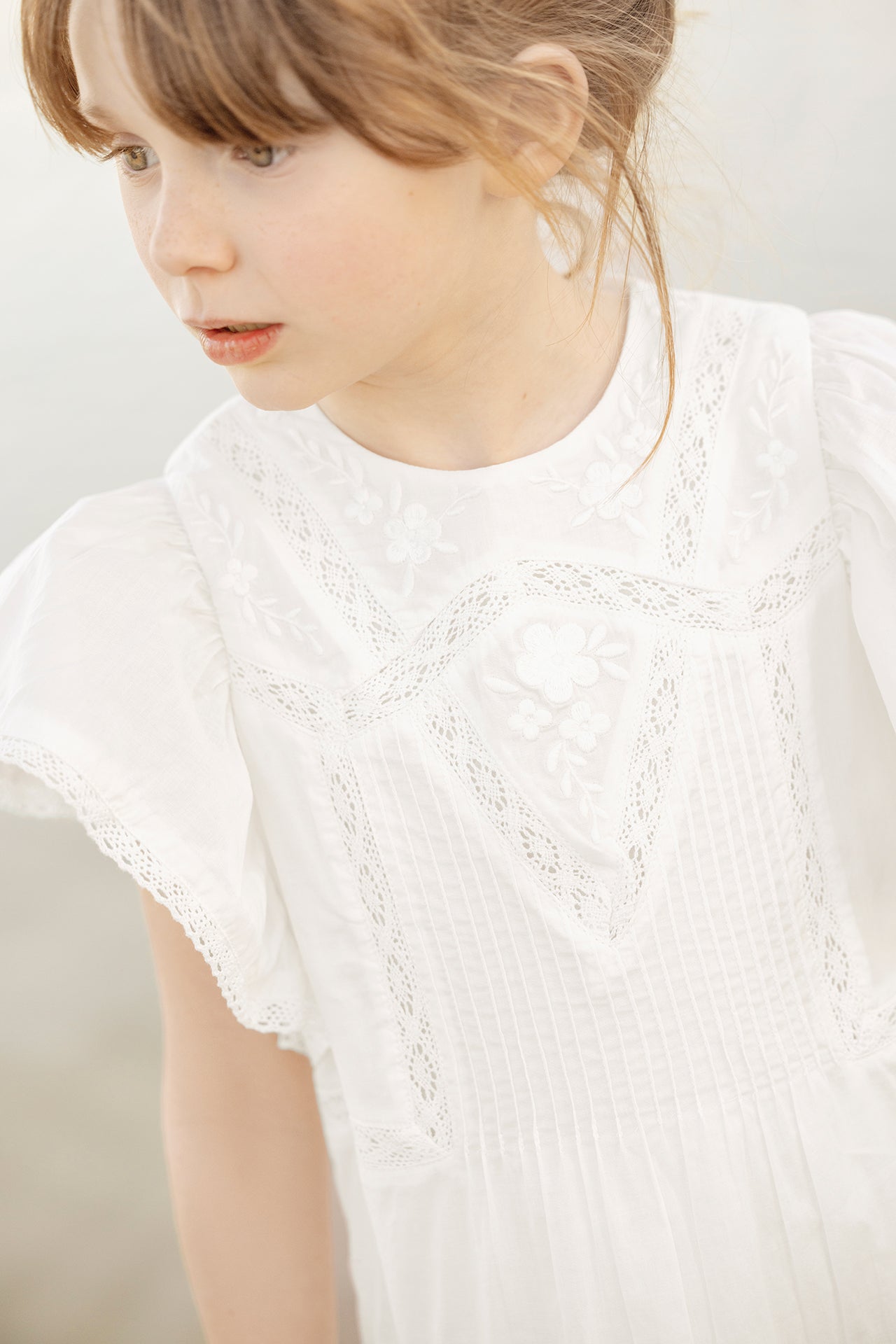 Robe - Blanc coton dentelle
