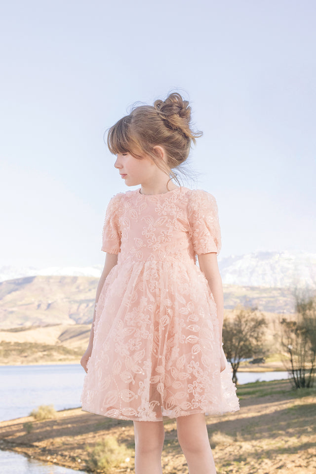 Robe - Rose sequin cérémonie - Image principale