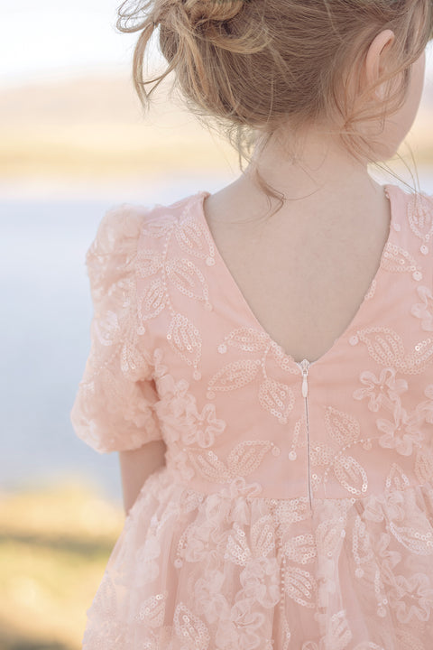 Robe - Rose sequin cérémonie - Image principale