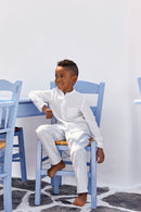 Chemise - Blanc col mao