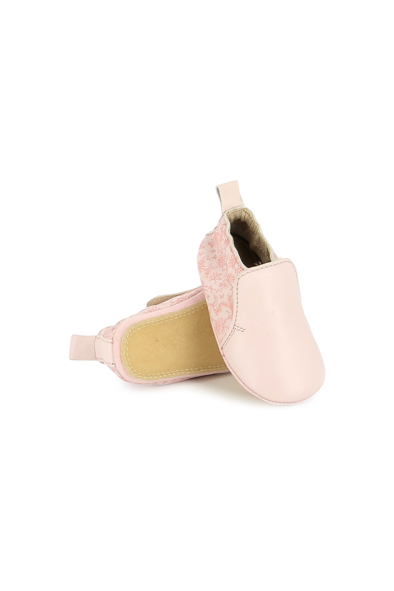Zapatilla - Cuero Rosa Estampado inspiración Toile de Jouy
