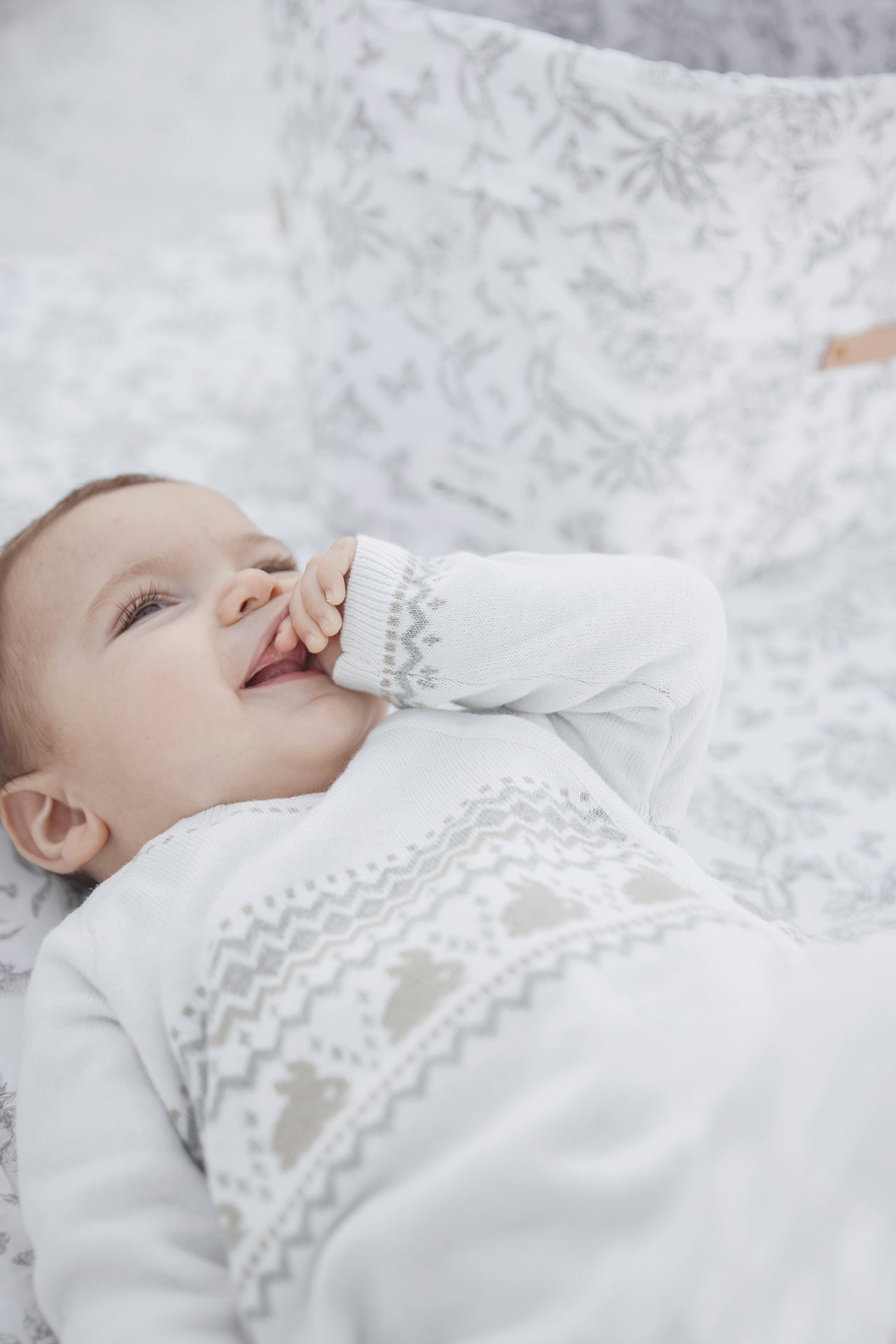 Lange jumpsuit - Ecru jacquard