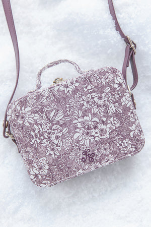 Small suitcase - Aubergine Liberty fabric