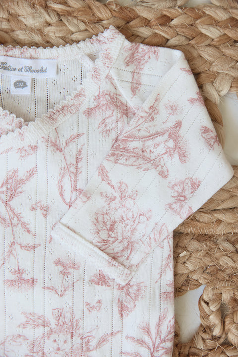 Body - Imprimé inspiration toile de jouy rose - Image principale
