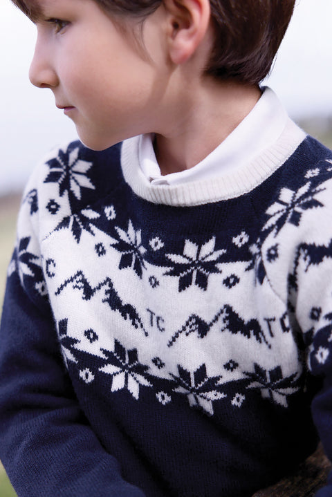 Pullover - Marineblau Wolle jacquard Pyrenex Tartine et Chocolat - Image principale