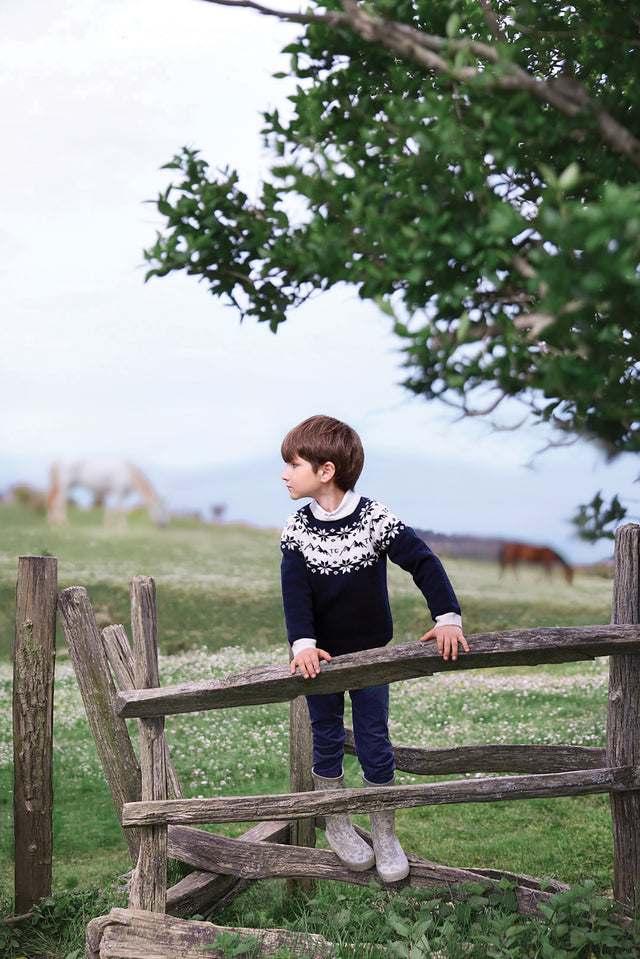 Pullover - Marineblau Wolle jacquard Pyrenex Tartine et Chocolat - Image principale