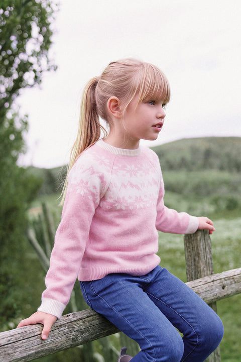 Pullover - Rosa Wolle jacquard Pyrenex Tartine et Chocolat - Image principale