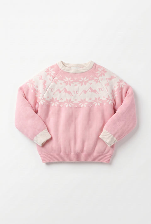 Pullover - Rosa Wolle jacquard Pyrenex Tartine et Chocolat - Image principale