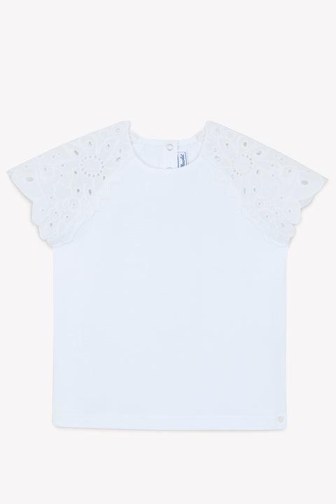 T-shirt - White English embroidery - Image principale