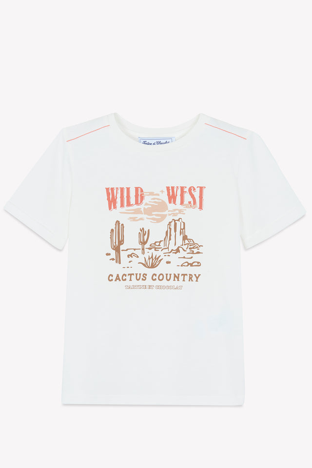 T-Shirt - Ecru Illustration Wilder Westen - Image principale