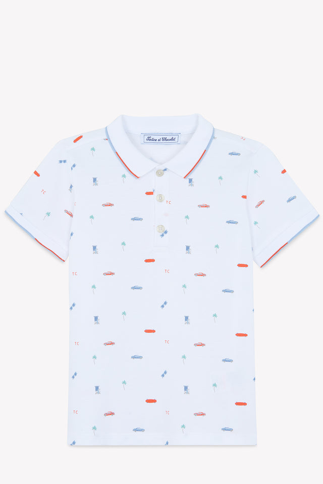 Poloshirt - Würziges Orange Illustration Stadtabenteuer - Image principale