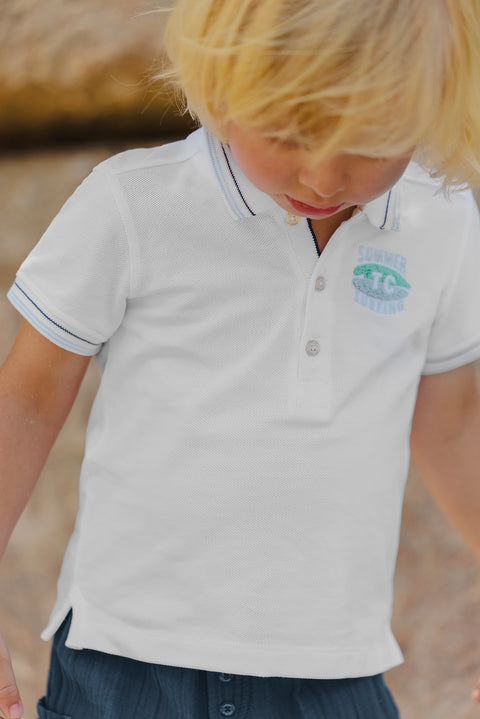 Polo - Marine maille piquée - Image principale