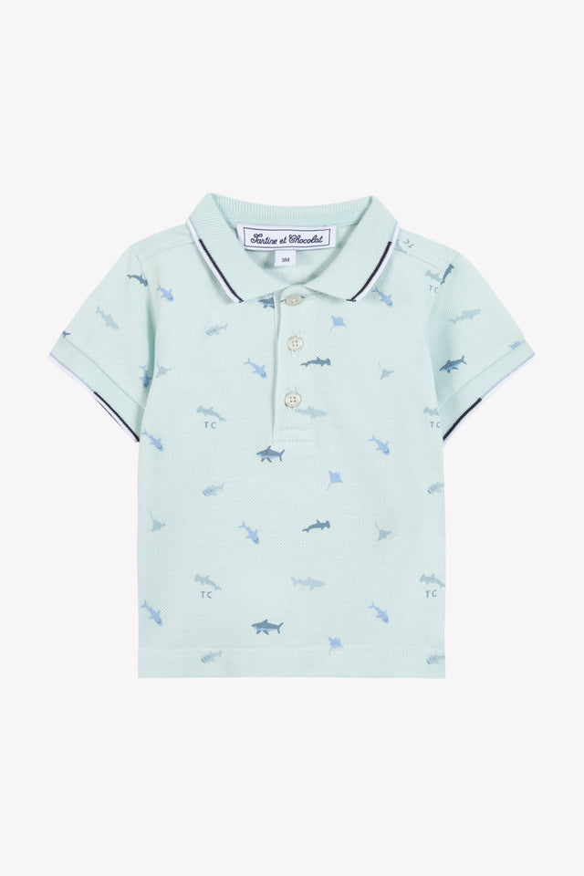 Polo - Aguamarina Ilustración tiburones - Image principale