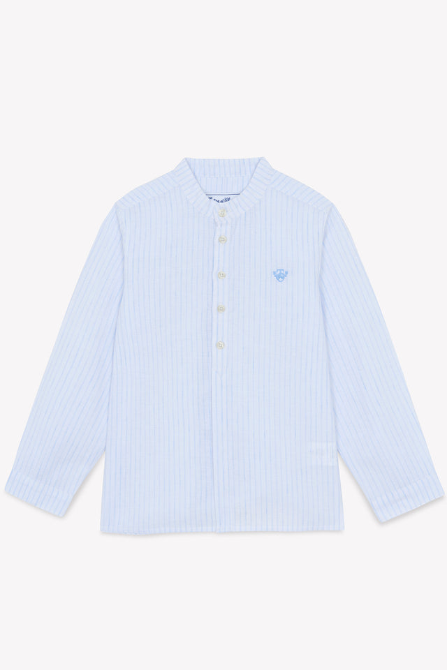 Camisa - Cielo Lino Rayas Cuello mao - Image principale