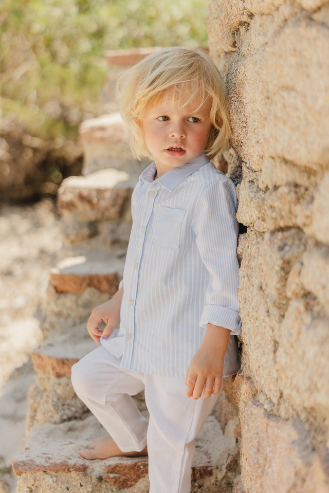 Camisa - Azul Grisestaba en Rayas - Image principale