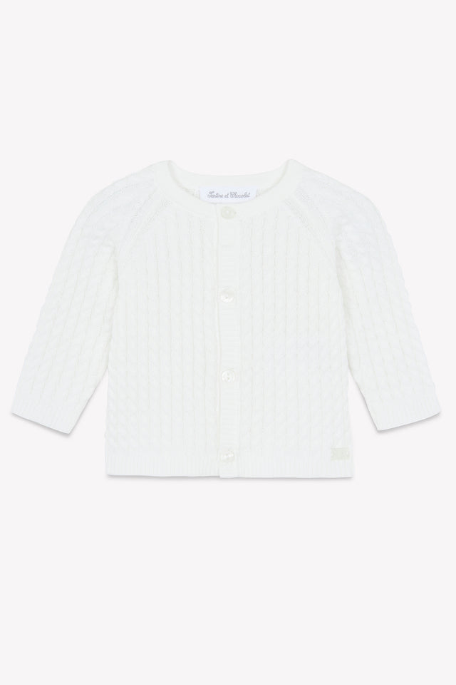 Strickjacke – ecru Strickwaren ZopfTh - Image principale