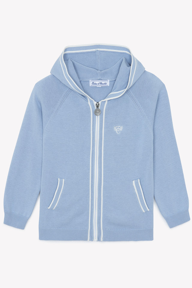 Weste - Blau gewaschen Strickwaren - Image principale