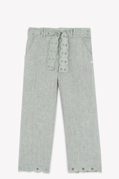 Pantalon - Kaki broderies anglaises - Image principale