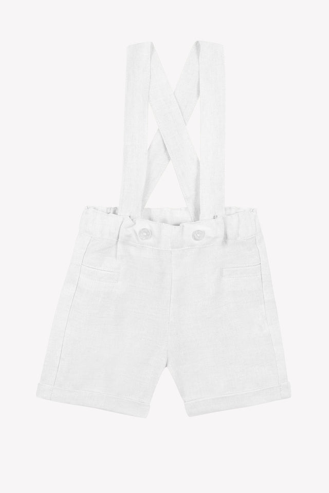 Short - White Linen Braces - Image principale