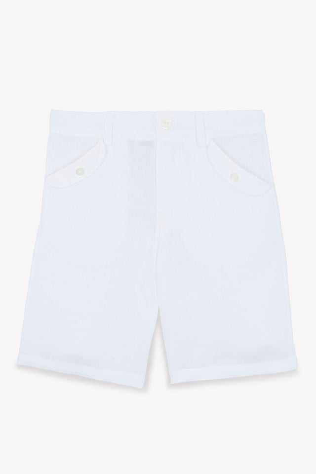 Kurze Hose - Weiss Leinen - Image principale
