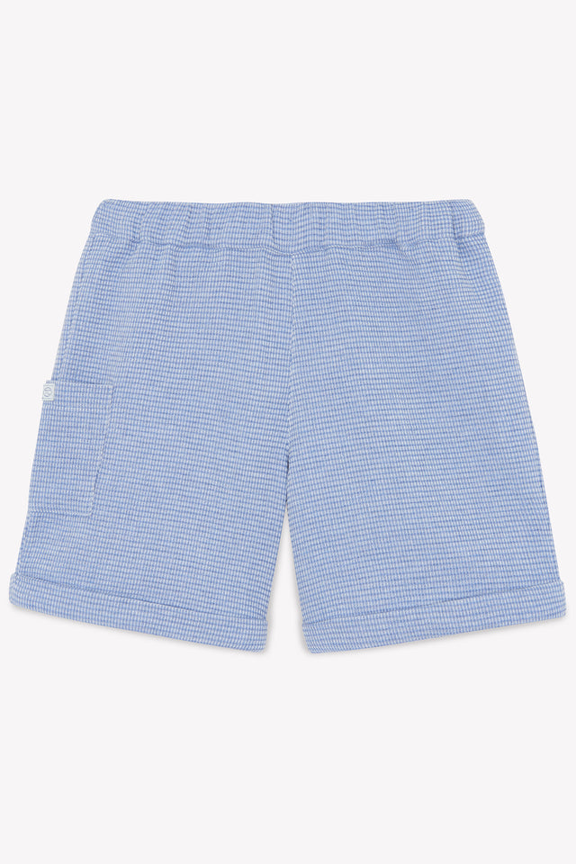 Kurze Hose - Blau Graué Strickwaren Wabe - Image principale