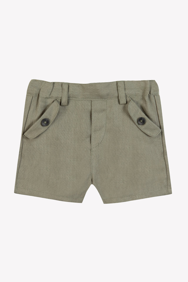 Kurze Hose - Grün Farn Leinen - Image principale