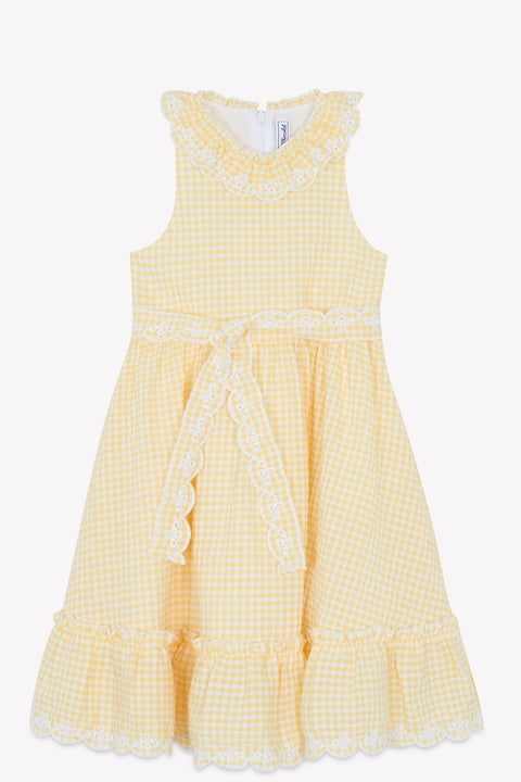 Vestido - Amarillo polen Vichy - Image principale