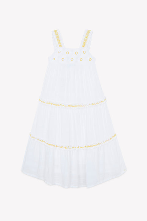Vestido - Blanco Bordado florido - Image principale