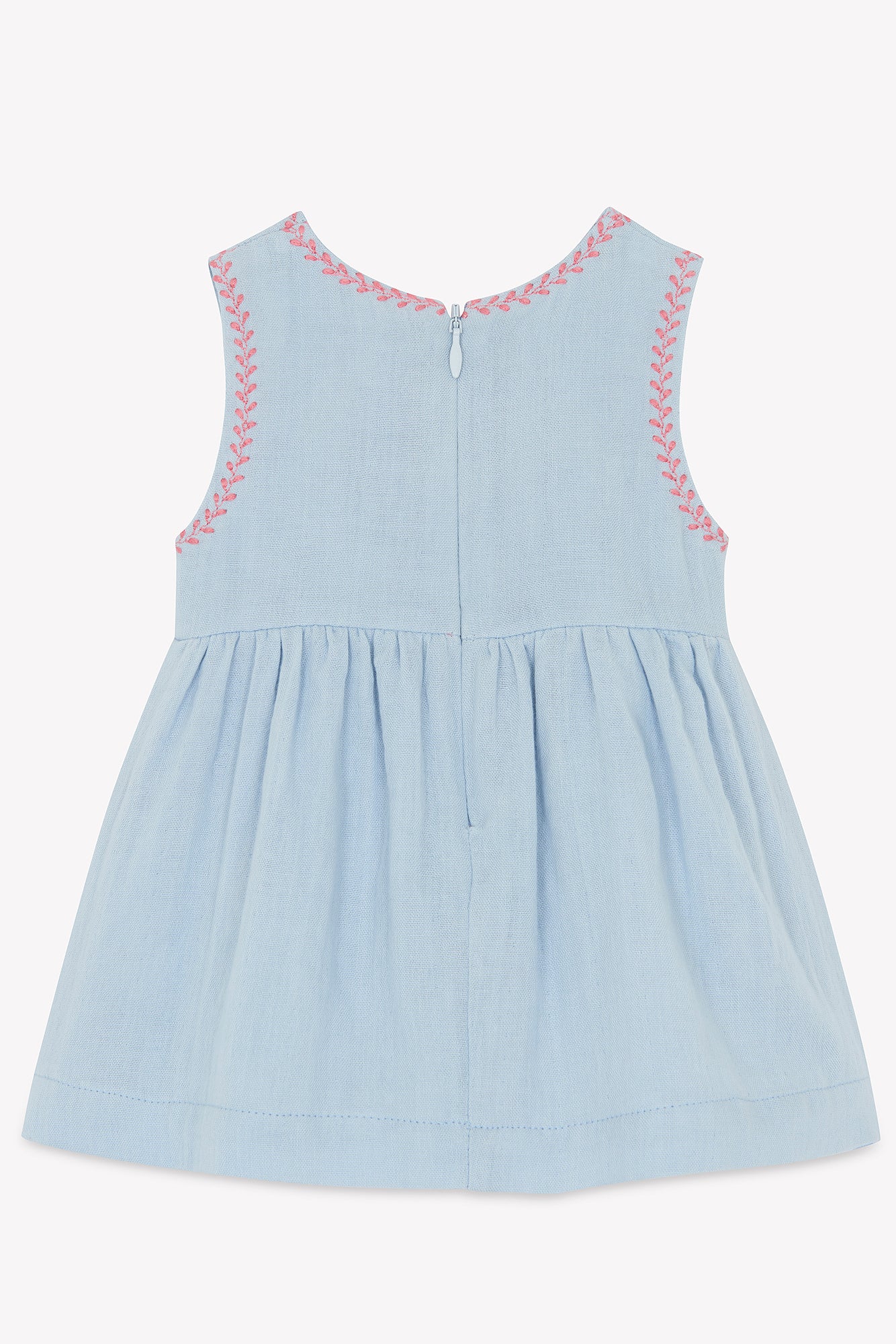 Vestido - Azul detalles celestes nudos