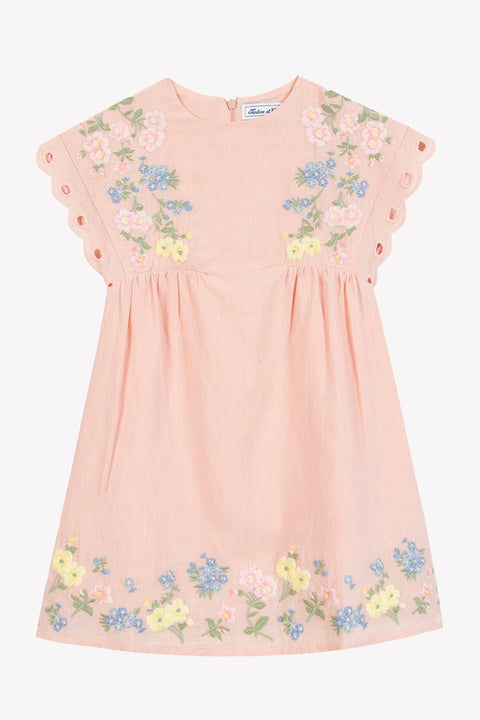 Robe - Pivoine lin broderie fleurie - Image principale