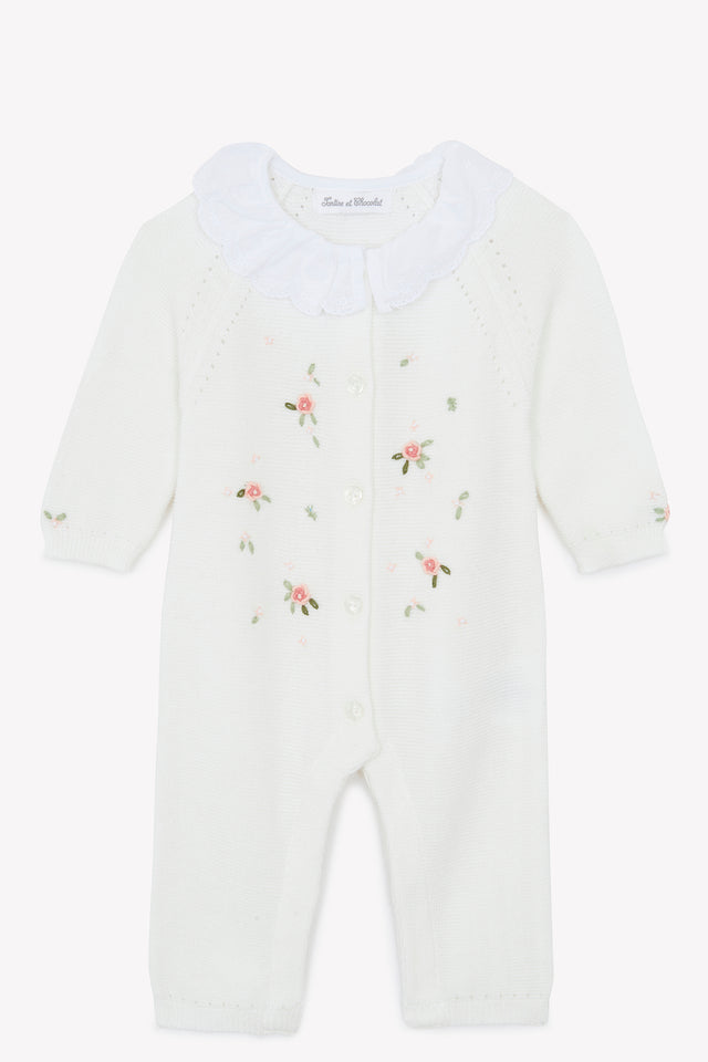 Jumpsuit long - White Embrodery flowery - Image principale